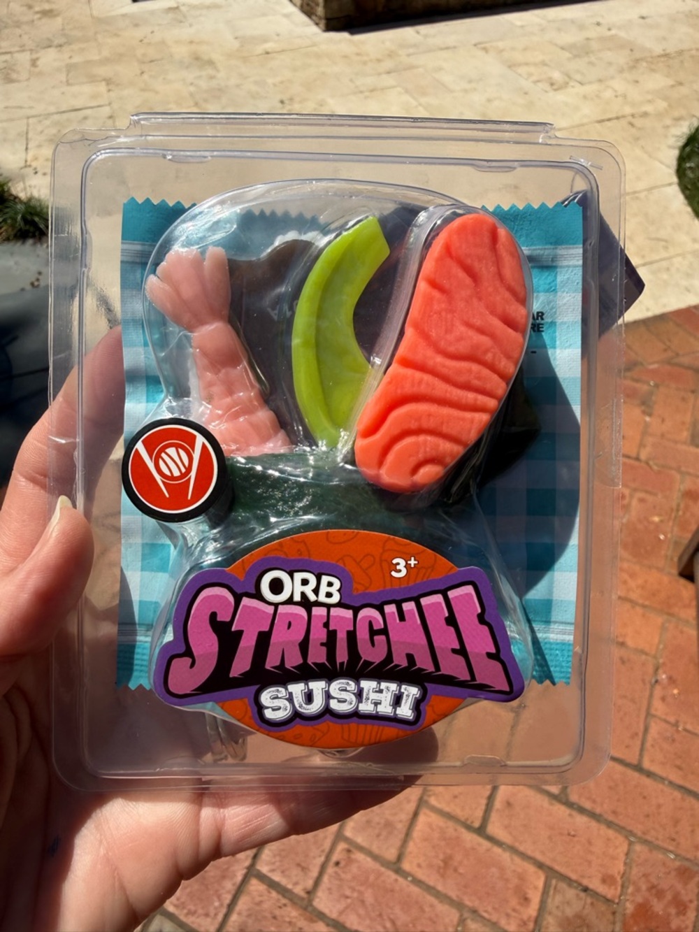 ORB Stretechee Sushi Kids Toy - Orange, Pink & Green